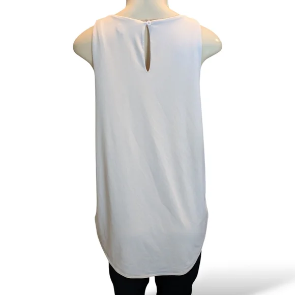Express Cream Dressy Long Hem Double Lined Sleeveless Tank Top Women's Large NWT - Picture 11 of 16